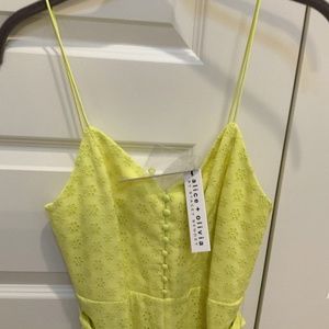 ALICE+OLIVIA WIDE LEG EYELET JUMPSUIT